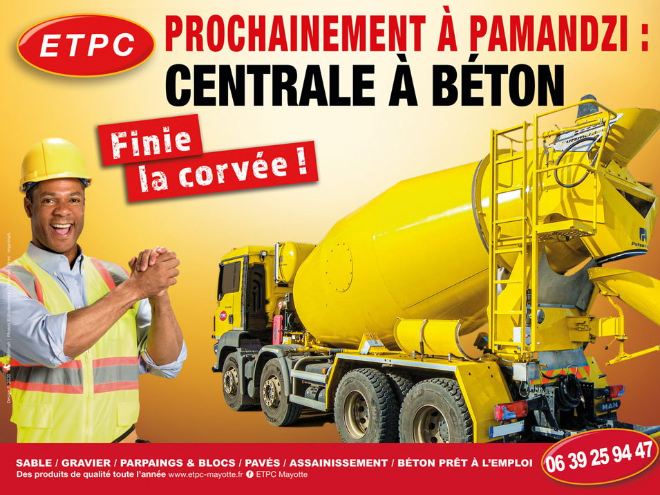 centrale beton prochainement pamandzi affiche publicitaire